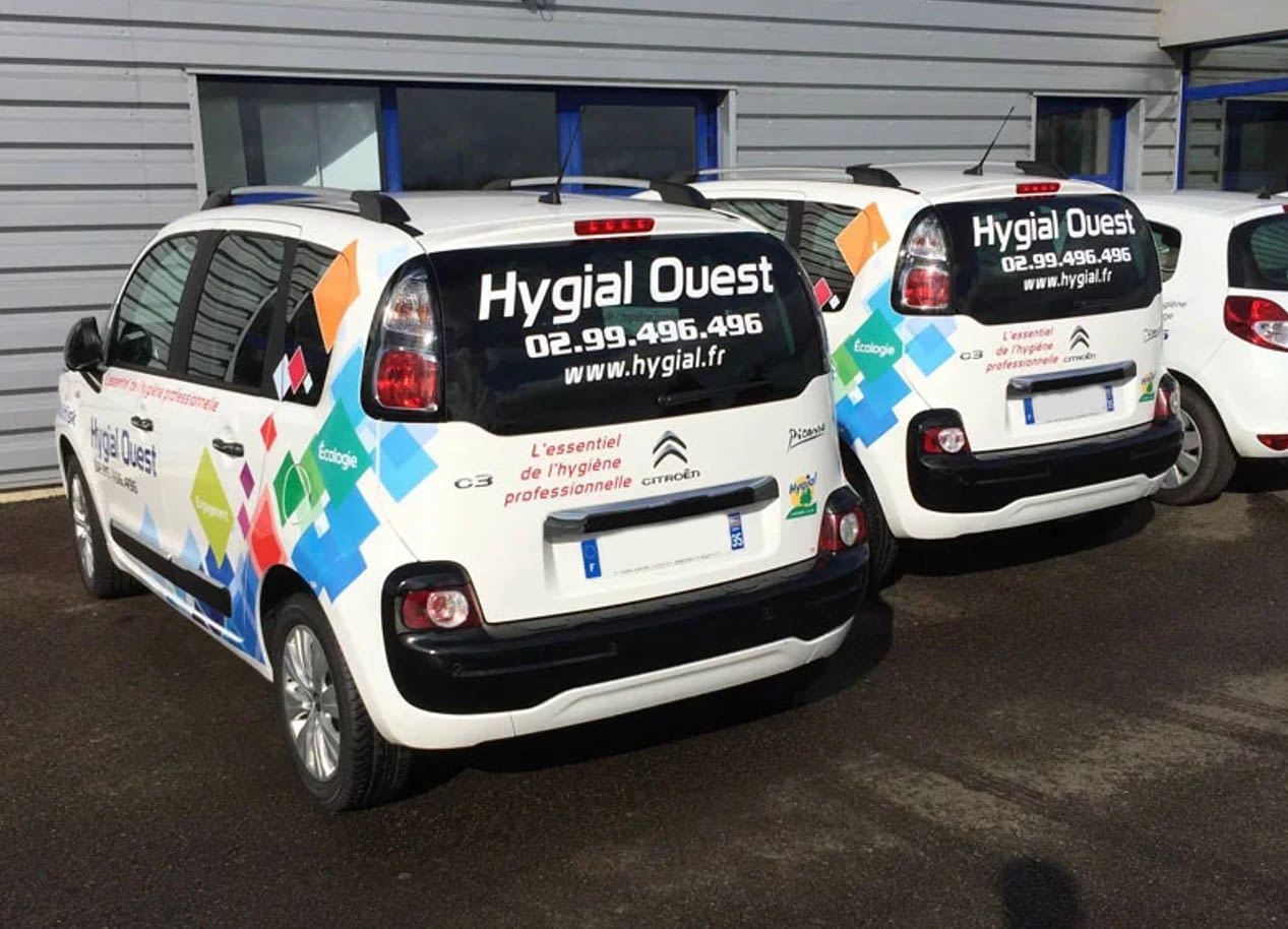 Flotte de Citroën C3 Hygial Ouest marquées à Vitré