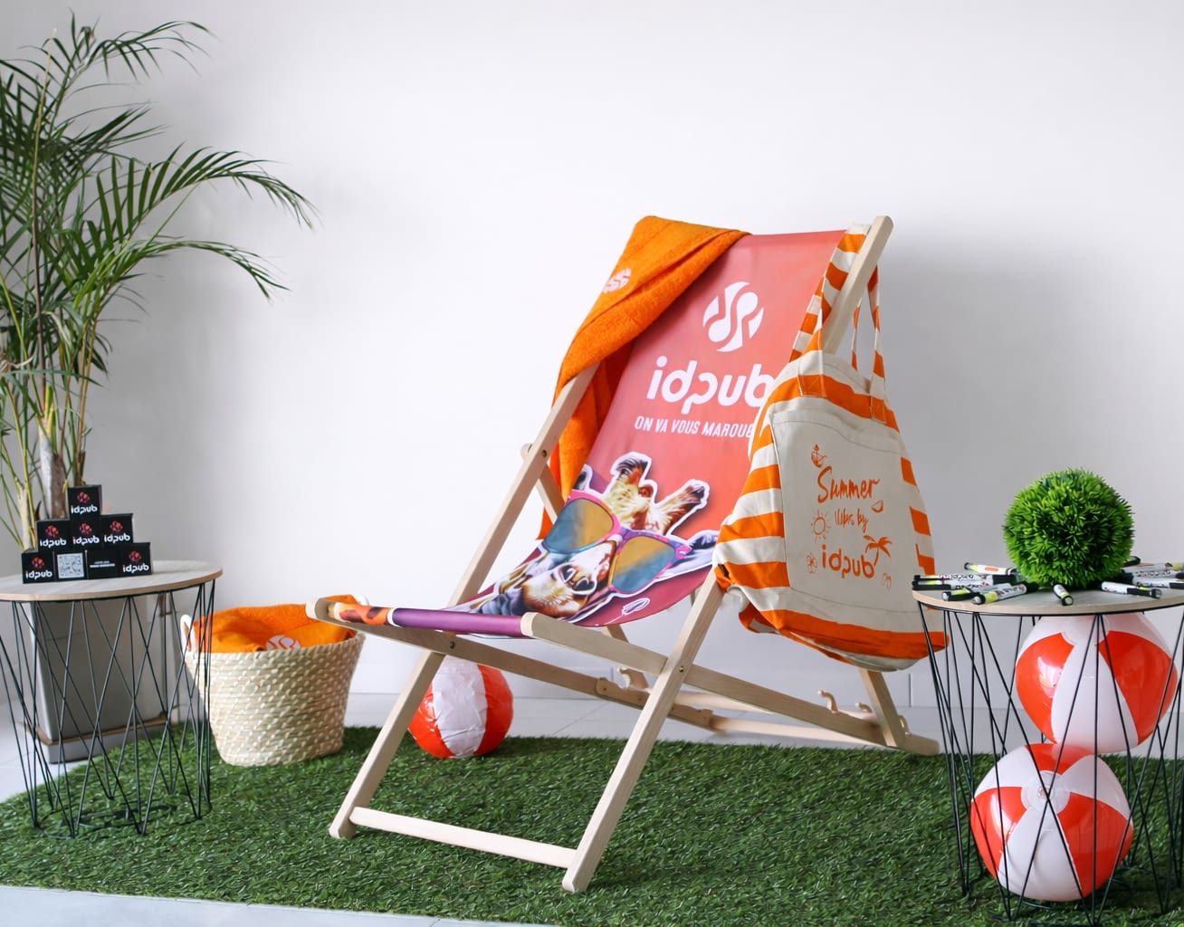 Transat et ballons de plage personnalisés par impression pour ID PUB