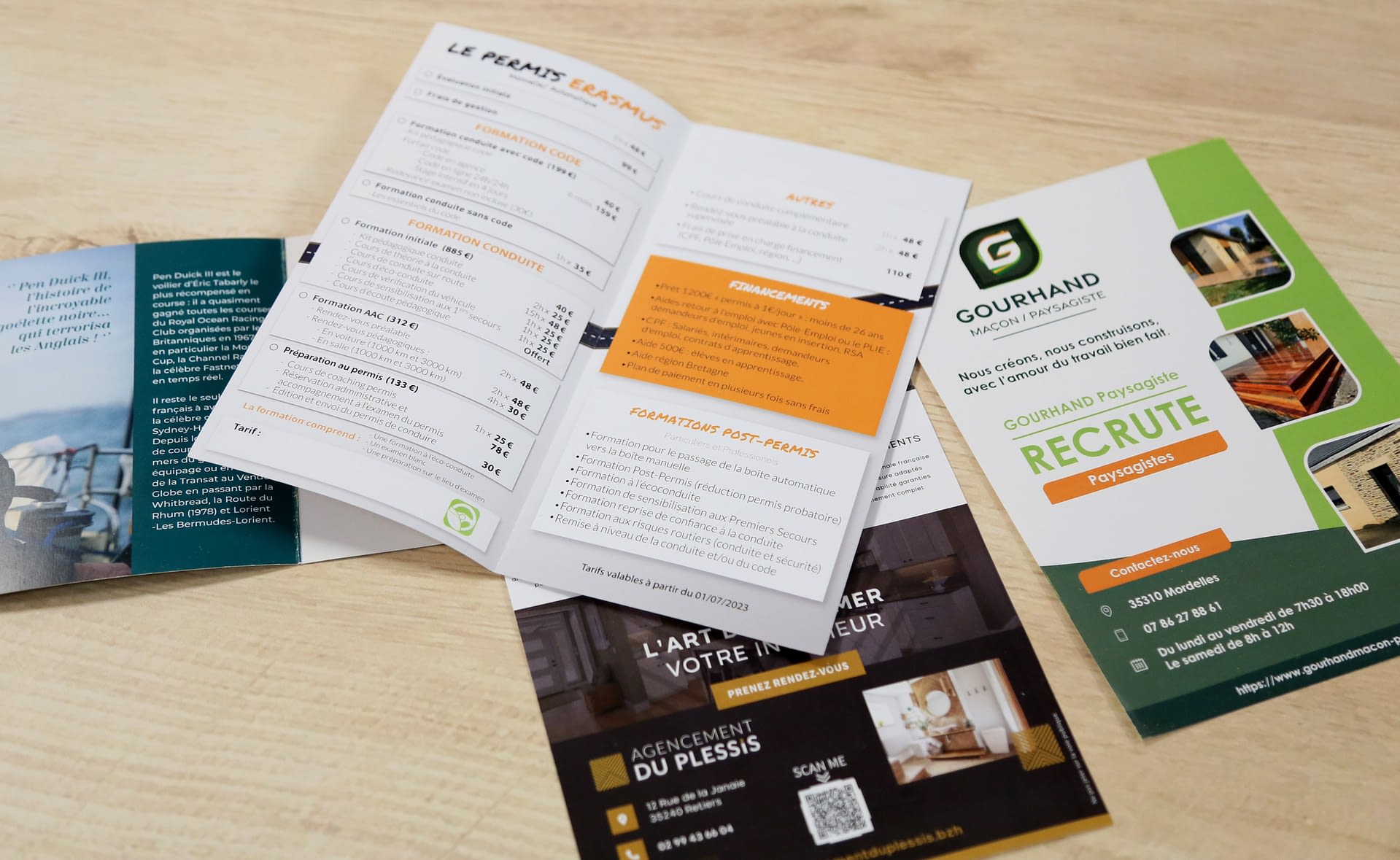 Dépliants publicitaires conçus par les graphistes d'ID PUB