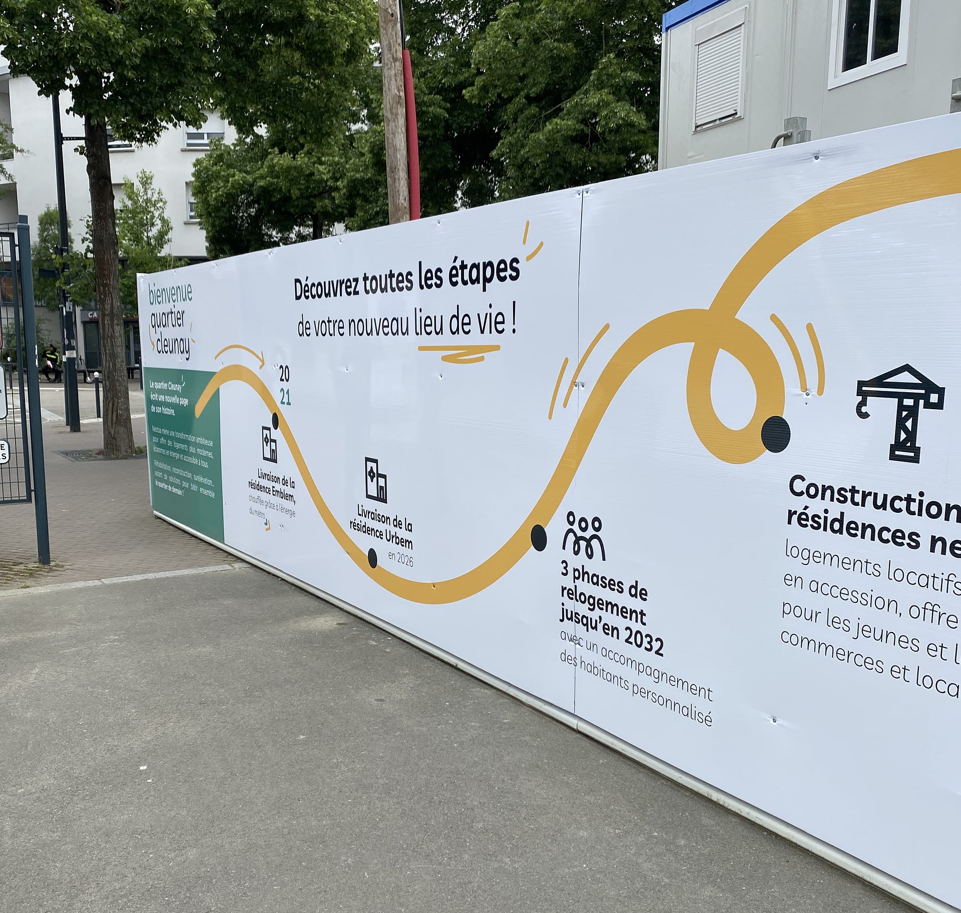 Bâche de chantier construction de résidences imprimée à Vitré